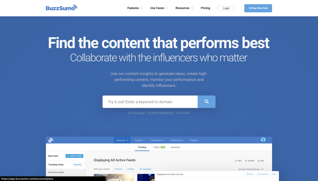 buzzsumo screenshot in mediatoolkit blog on brand reputation management