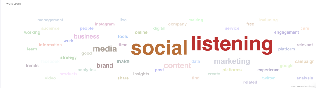 word cloud - social listening