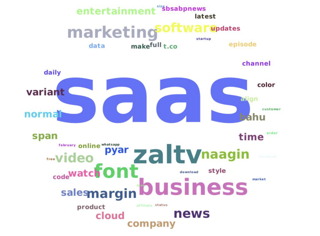 saas word cloud from determ